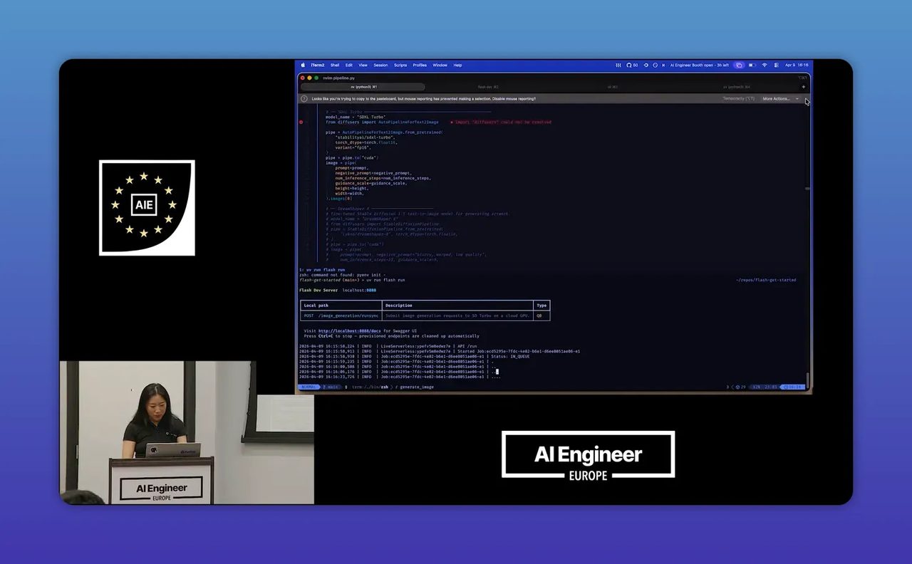 หน้าจอโค้ดใน IDE พร้อมส่วนกำหนด endpoint และพารามิเตอร์ worker