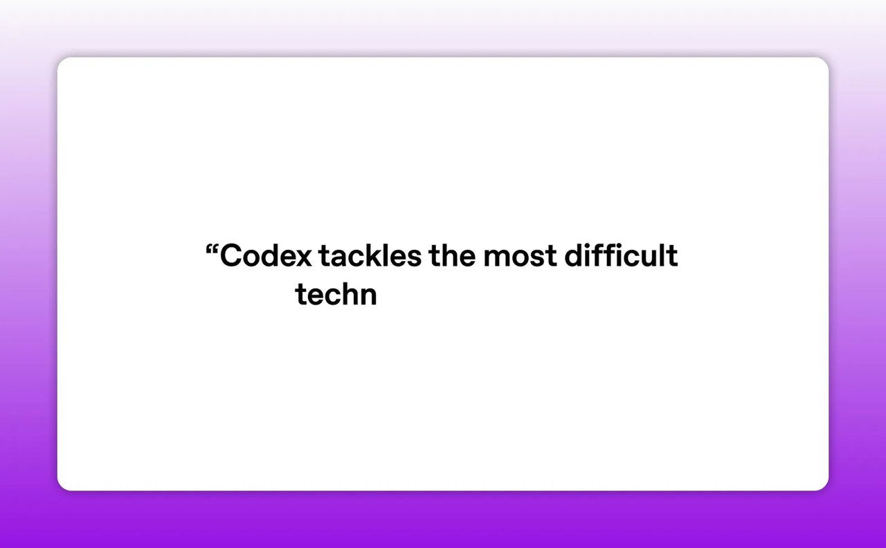 ข้อความบนพื้นขาวระบุว่า Codex tackles the most difficult technical problems