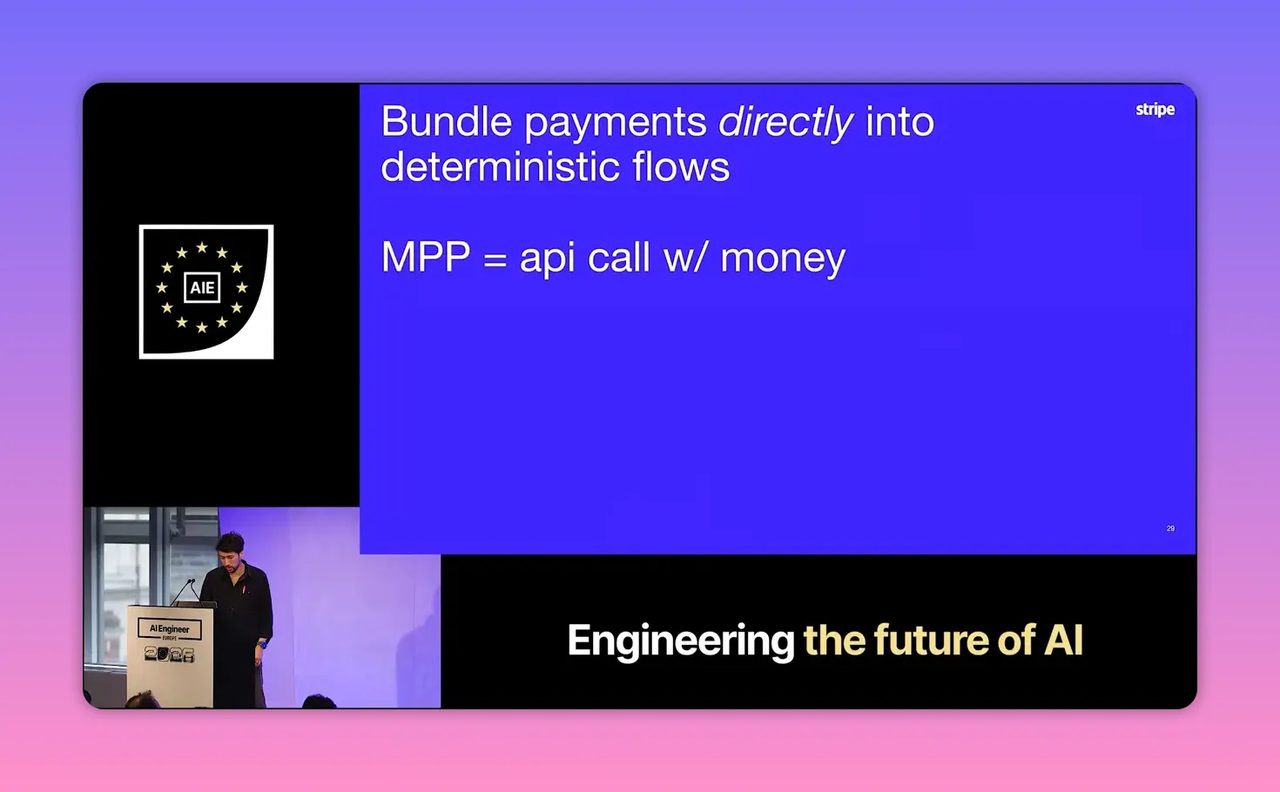 สไลด์ระบุว่า MPP คือการรวม payment เข้าไปใน deterministic flow ของ API call
