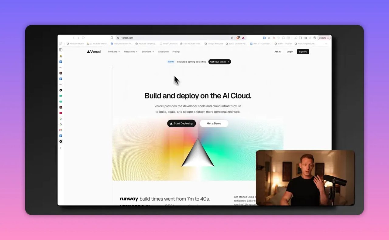 หน้าเว็บแดชบอร์ดแสดงหัวข้อ build and deploy on the ai cloud