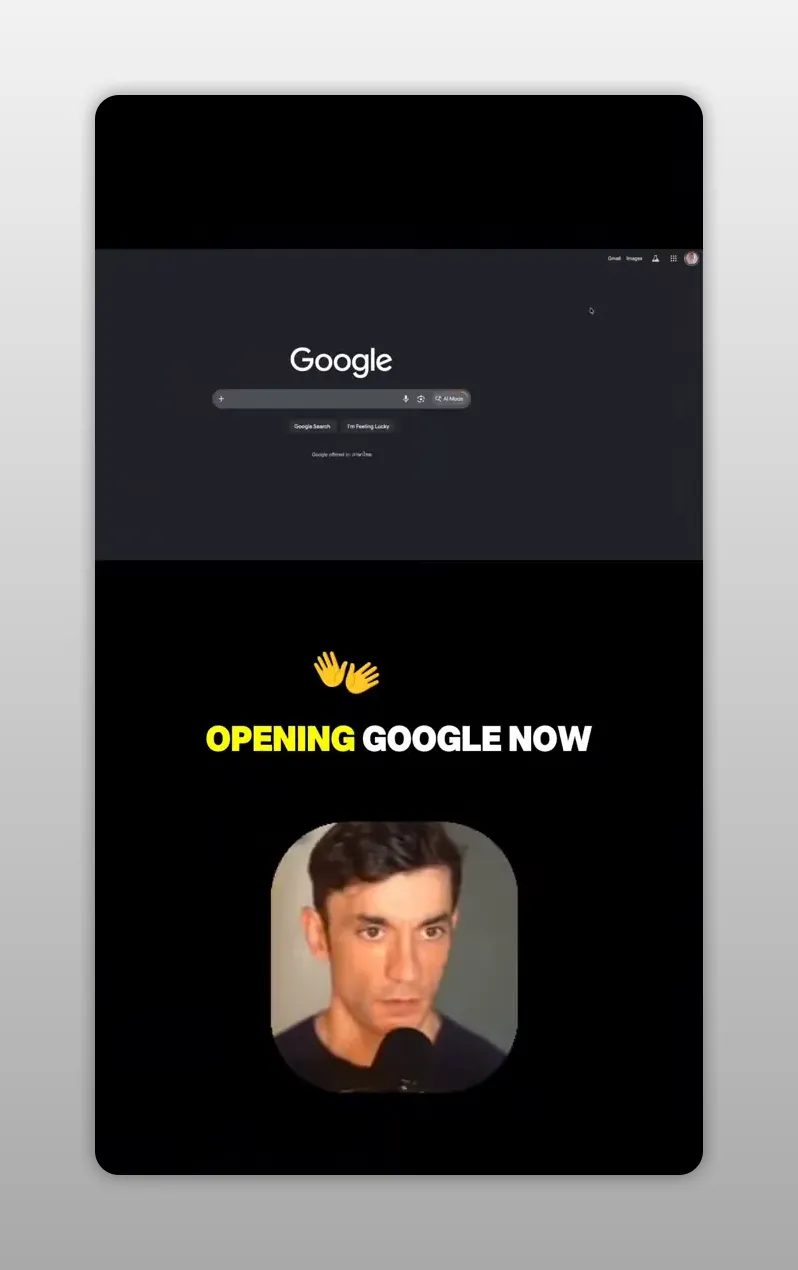 หน้าจอ Google แบบธีมเข้มถูกเปิดขึ้นบนเดสก์ท็อป
