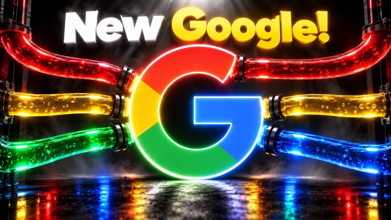 ภาพปกคลิปแสดงสัญลักษณ์ Google และข้อความ New Google!