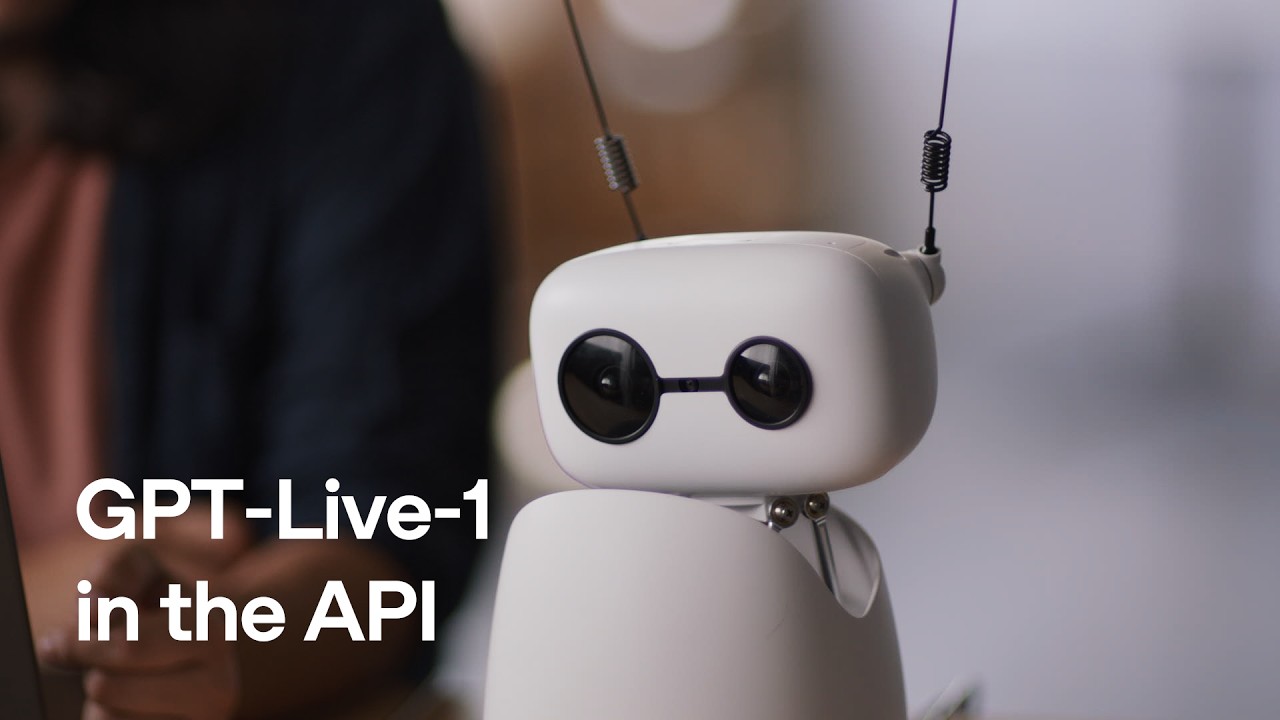 ภาพหุ่นยนต์ในคลิปพร้อมข้อความ GPT-Live-1 in the API