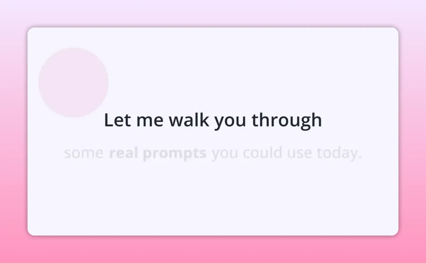 ข้อความบนหน้าจอระบุว่ากำลังอธิบายตัวอย่าง prompts ที่ใช้ได้จริง