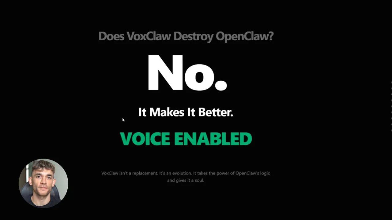 Slide reading 'No. It Makes It Better.' with 'VOICE ENABLED' highlighted and a presenter thumbnail