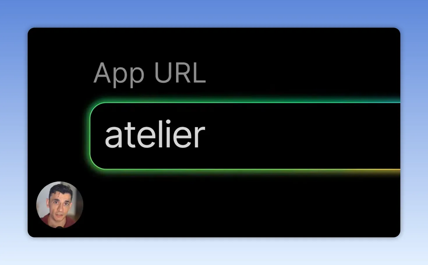 ช่องกรอก App URL ชื่อ atelier ที่ปรากฏในคลิป