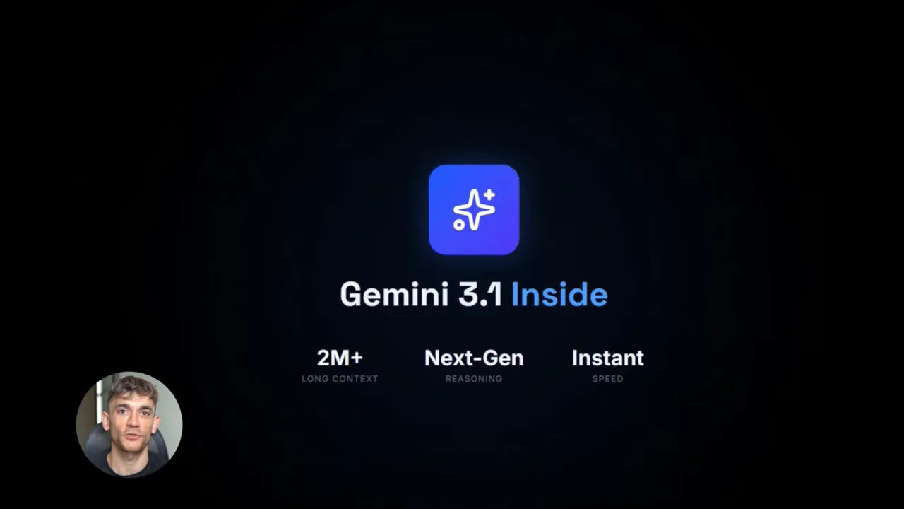 Gemini 3.1 inside branding centered on dark slide