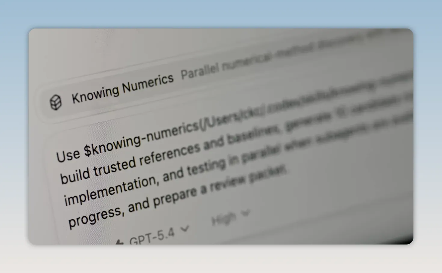 หน้าจอคอมพิวเตอร์แสดงข้อความเกี่ยวกับเครื่องมือ Knowing Numerics และคำอธิบายการใช้งาน