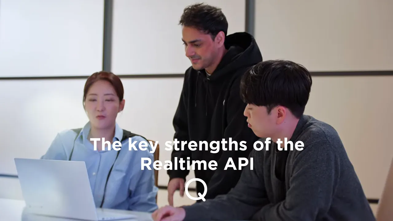 ทีมวิศวกรพูดคุยหน้าจอพร้อมข้อความเน้นจุดแข็งของ OpenAI Realtime API