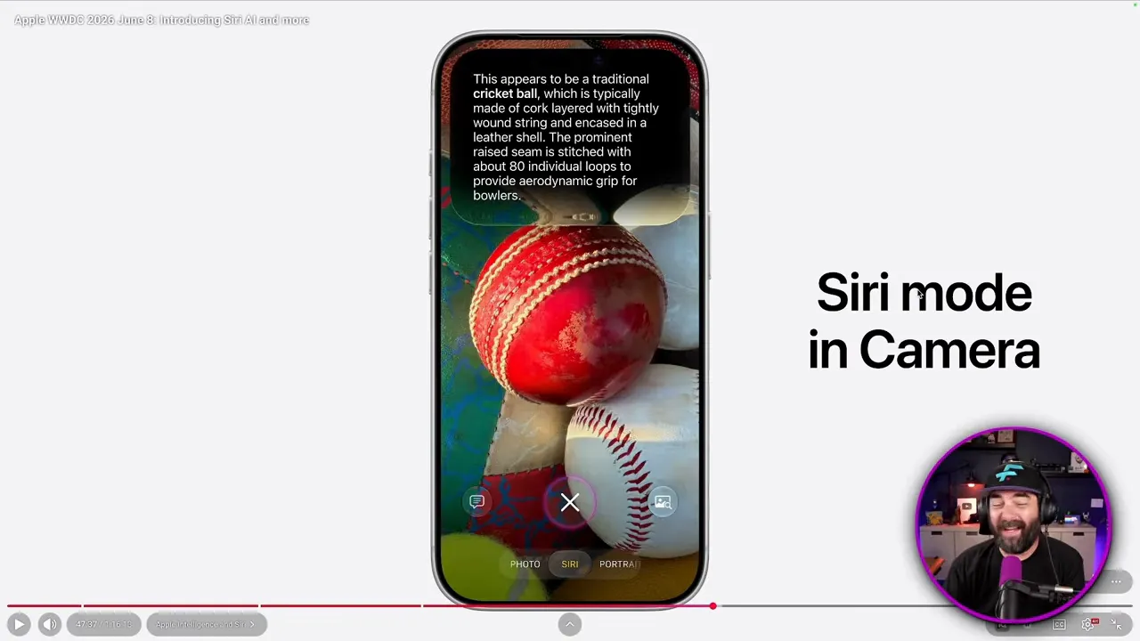 สไลด์แสดงโทรศัพท์พร้อมข้อความ Siri mode in Camera