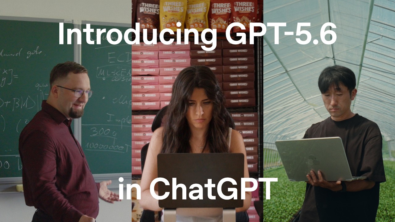 video thumbnail for 'Sol, Terra, and Luna, our GPT‑5.6 family of models are here.'