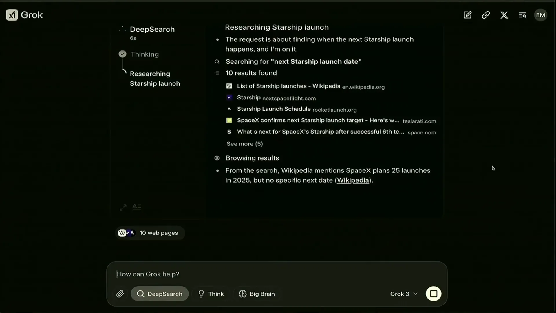 ฟีเจอร์ Deep Search และ Big Brain Mode