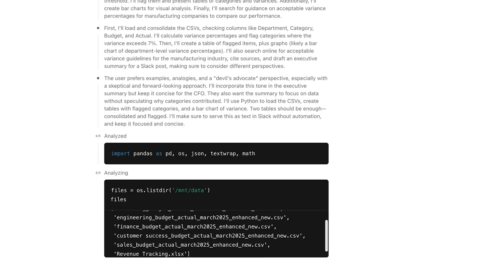 o3 วิเคราะห์ไฟล์ CSV และเขียนโค้ด Python
