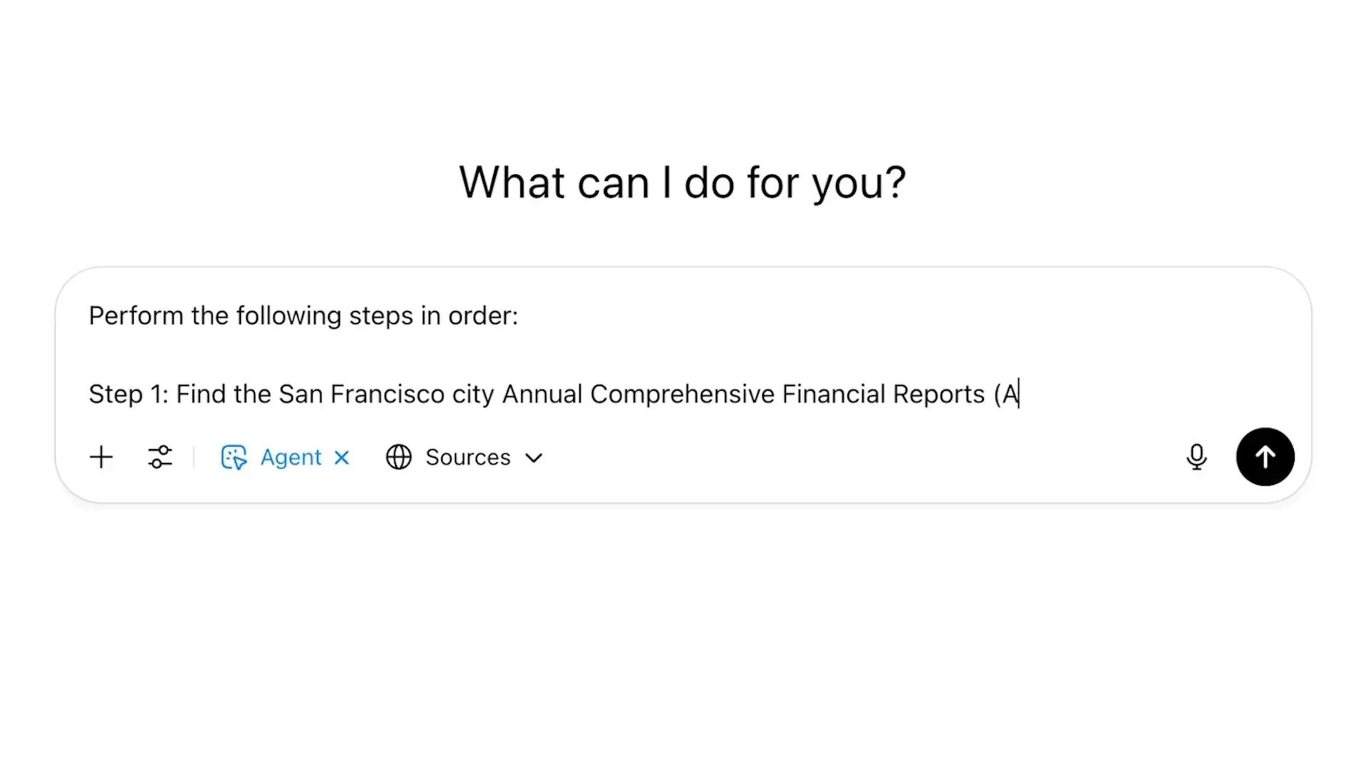 ChatGPT Agent กำลังรวบรวมข้อมูลงบประมาณเมือง San Francisco