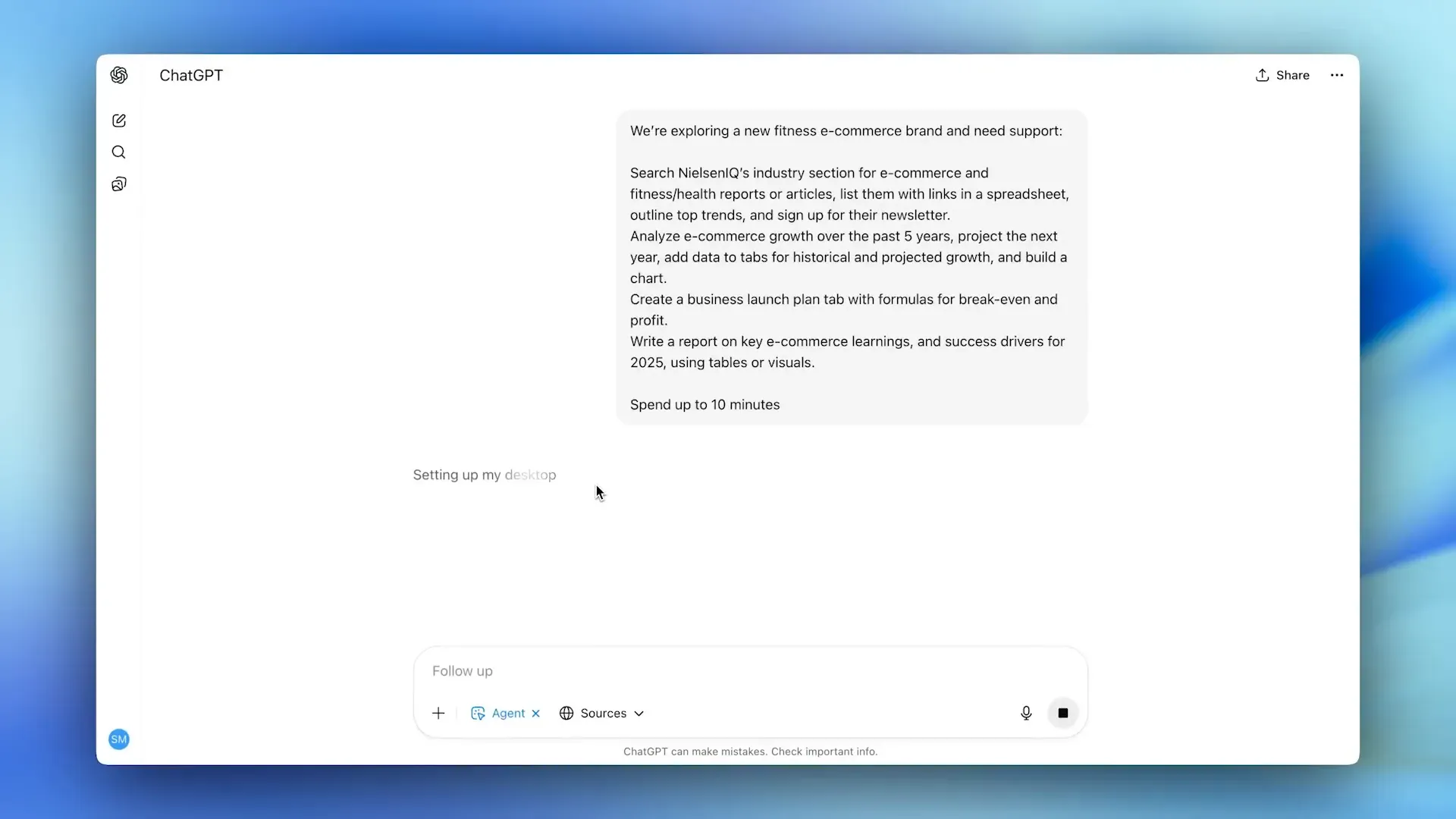 ChatGPT Agent สร้าง VM เพื่อเขียนโค้ดและวิจัยข้อมูล