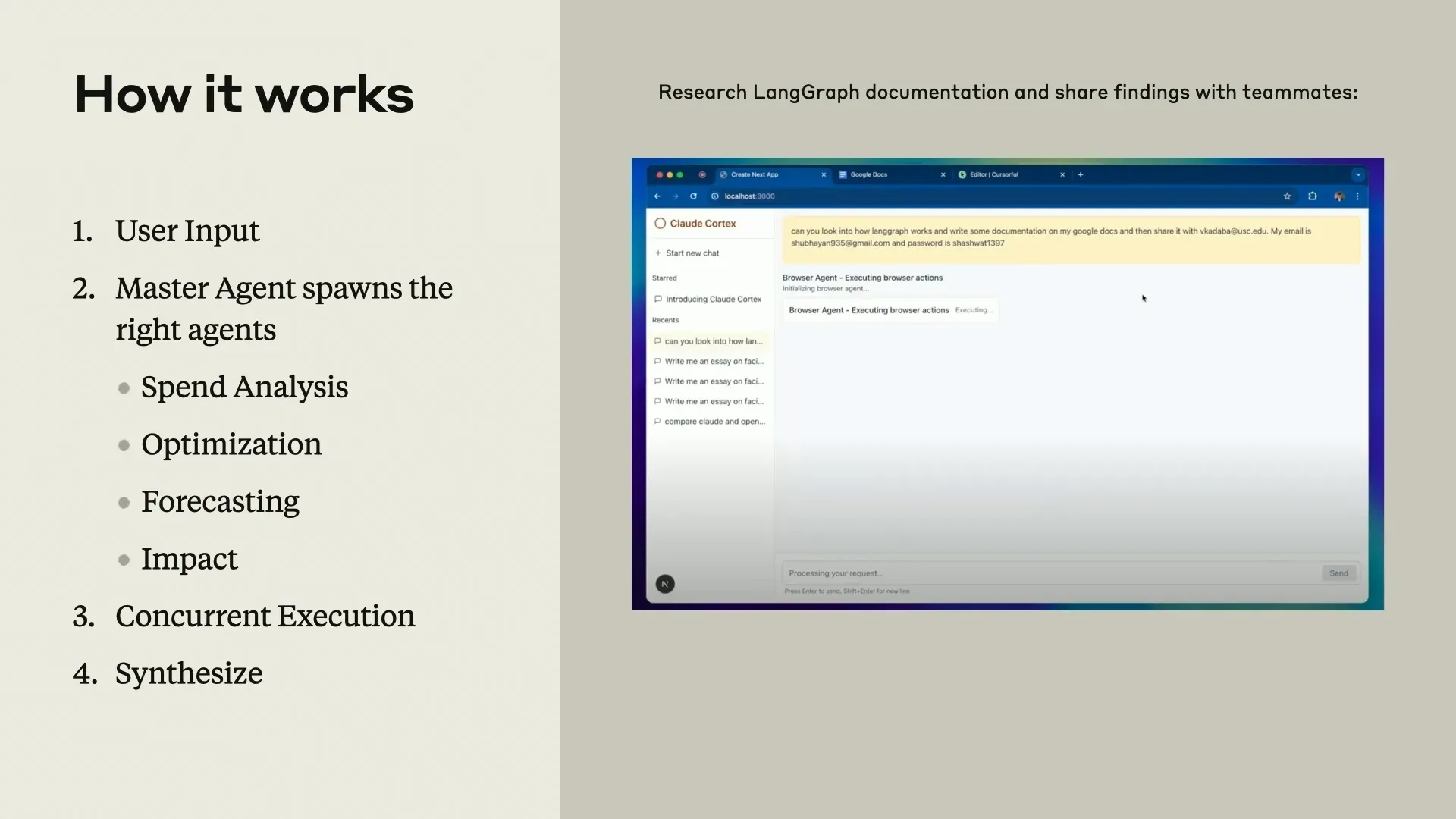 สาธิตการทำงานของ Claude Cortex กับเอกสาร LangGraph