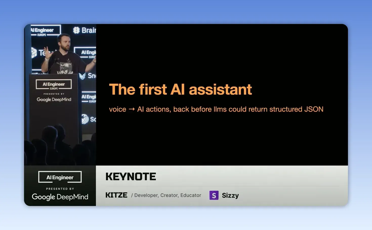 Kitze บนเวทีกับสไลด์การเปลี่ยนคำสั่งเสียงเป็น AI actions