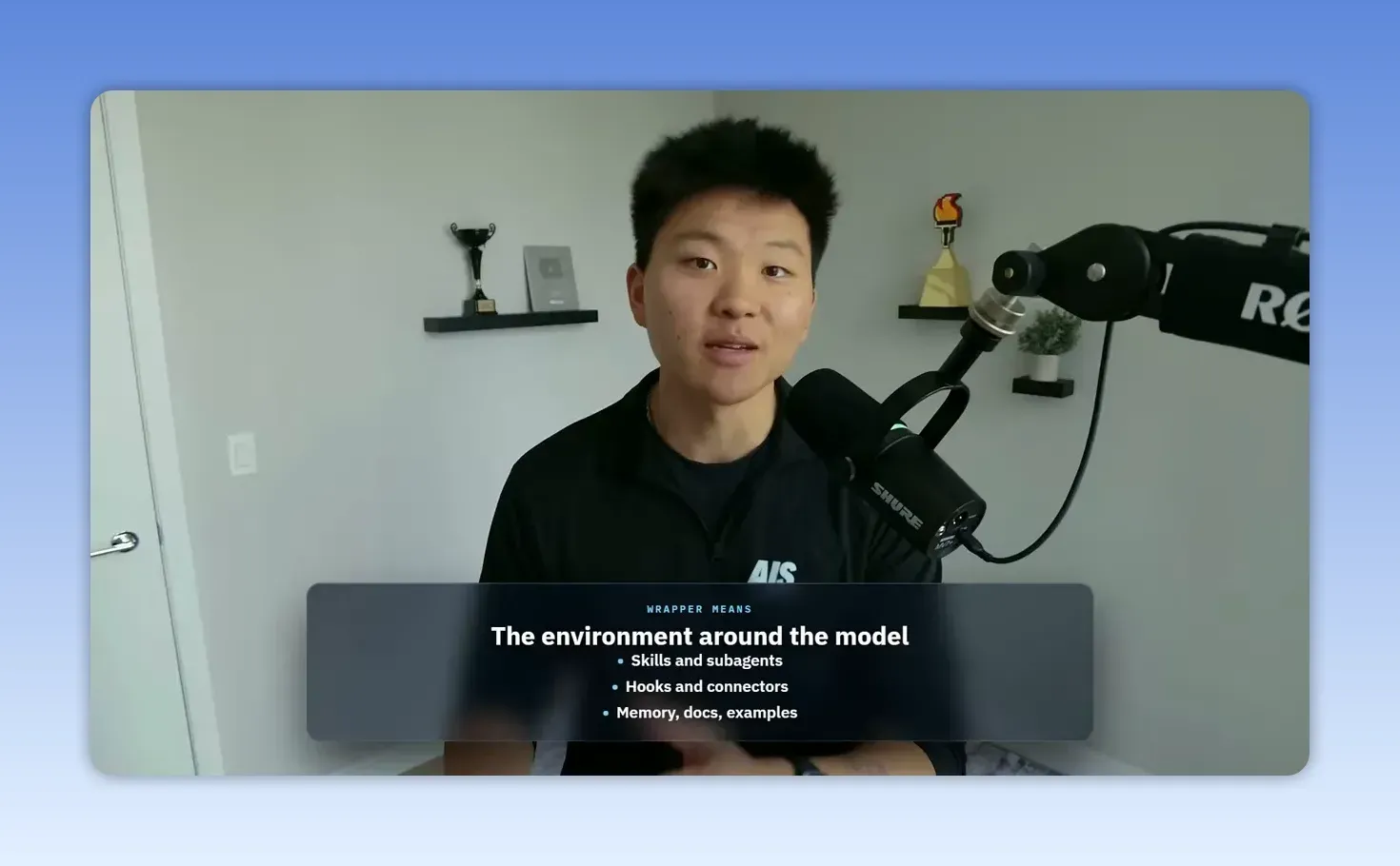 ภาพหน้าจอรายการ The environment around the model: skills and subagents, hooks and connectors, memory docs examples